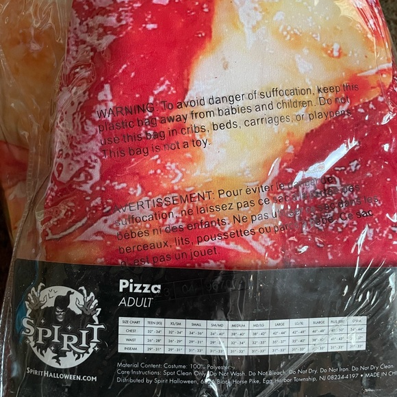 Spirit Halloween Adult Pepperoni Pizza One Size Fits Most Costume Funny Food NIB - Picture 4 of 4